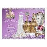 VINTAGE BRIDAL SHOWER INVITATION LAVENDER DAMASK W