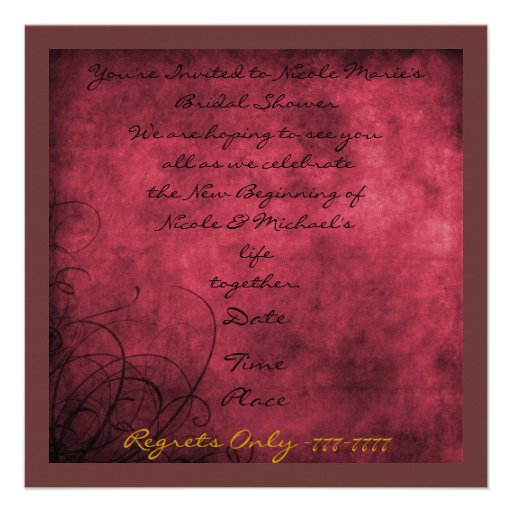 Vintage Bridal Shower Invitation Personalized