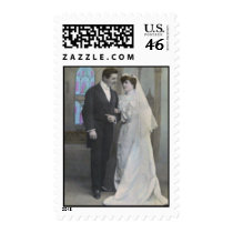 Vintage Bride and Groom 2 postage