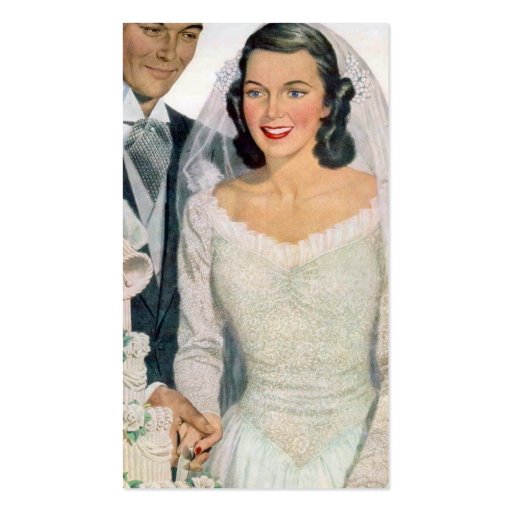 Vintage Bride and Groom Business Card