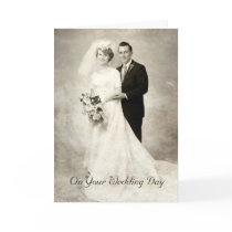 Vintage Bride and Groom, Congratulations cards