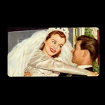 Vintage Bride and Groom; Happy Newlyweds Shipping Labels