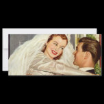 Vintage Bride and Groom; Happy Newlyweds Custom Rack Card