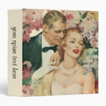 Vintage Bride and Groom Newlyweds and Flowers 3 Ring Binders