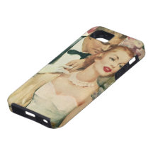 Vintage Bride and Groom Newlyweds and Flowers iPhone 5 Covers