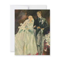 Vintage Bride and Groom; Newlyweds Just Married! Personalized Invitation