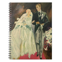 Vintage Bride and Groom; Newlyweds Just Married! Notebooks