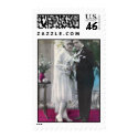 Vintage Bride and Groom postage