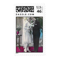 Vintage Bride and Groom postage