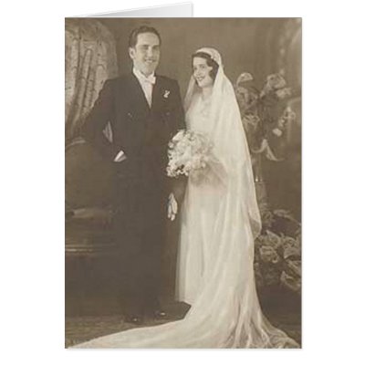 Vintage Bride Groom Romantic Wedding Photography Card by Vintage Romance