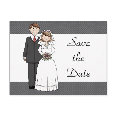 Vintage Bride & Groom Save the Date Post Card by avcreativedesign