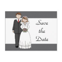 Vintage Bride & Groom Save the Date postcards