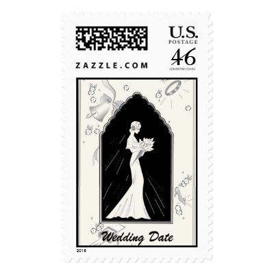 Vintage Bride Wedding Postage Stamp by frugalbride