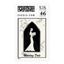 Vintage Bride Wedding Postage Stamp