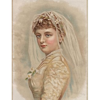Vintage Bride - Wedding postcard