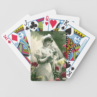 Vintage Brides and Vintage Weddings Playing Cards