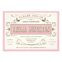 Vintage Bridesmaid Luncheon Invitations