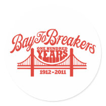 Vintage Bridge - Red Round Stickers
