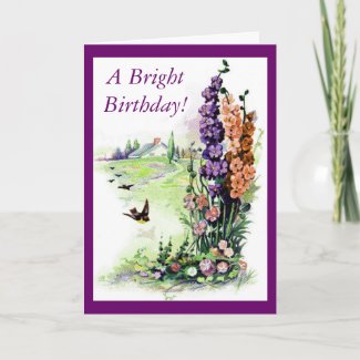 Vintage Bright Birthday card