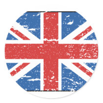Vintage British Flag Round Sticker