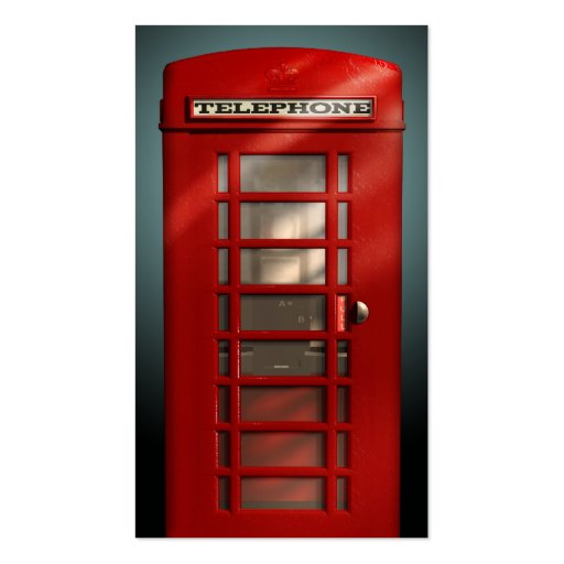 Vintage British Red Phone Box Social Profile Business Card Templates (front side)