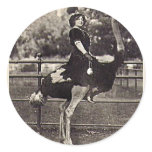 Vintage Broadway Actress Riding an Ostrich