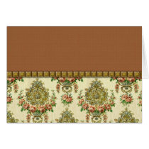 Vintage Brocade Fabric Texture Card