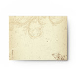 Vintage brown beige scroll leaf wedding envelope