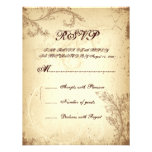 Vintage brown beige scroll leaf wedding RSVP card Personalized Invitation