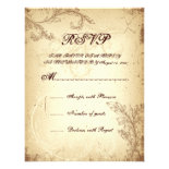 Vintage brown beige scroll leaf wedding RSVP card Personalized Invitation