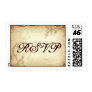 Vintage brown beige scroll leaf wedding RSVP stamp Vintage brown beige scroll leaf wedding RSVP stamp