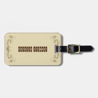 Vintage brown elegant luggage tag