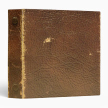 Vintage Brown Leather faux Binders