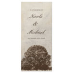 Vintage Brown Oak Tree Fall Wedding Program Rack Card Design