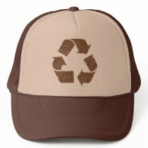 Vintage Brown Recycle Sign hats
