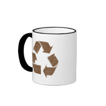 Vintage Brown Recycle Sign Coffee Mugs