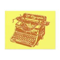 Vintage Brown Typewriter Postcard