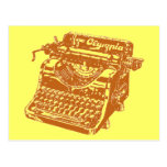 Vintage Brown Typewriter Postcard