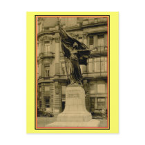 Vintage Brussels statue La Brabançonne Postcard