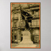 Vintage Brussels statue La Brabançonne Posters