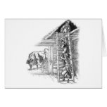 Vintage Bull in Barn Card Vintage Bull in Barn Card