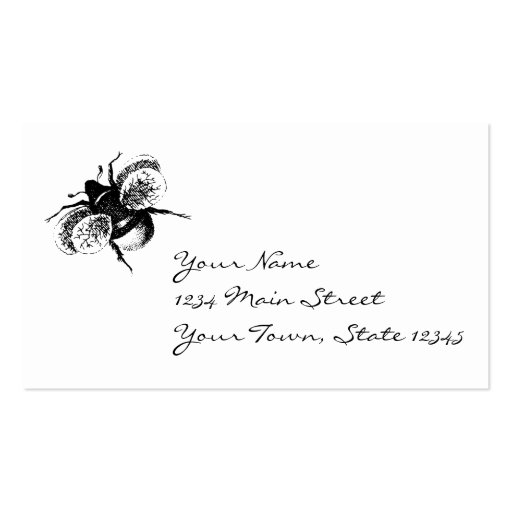 Vintage Bumblebee Business Cards (front side)