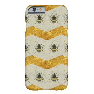 Vintage Bumblebee & Gold Chevron iPhone 6 Case Barely There iPhone 6 Case