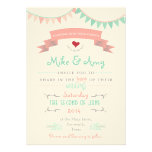 Vintage Bunting Whimsical Wedding Invitation