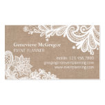 Vintage Burlap and Lace Business Card