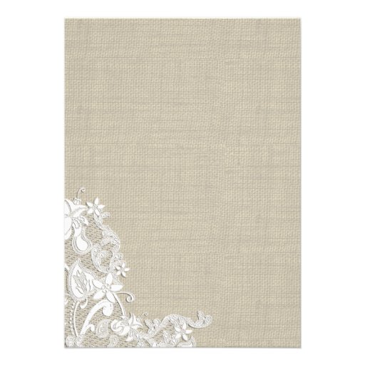 Vintage Burlap and Lace Wedding Personalized Invitation