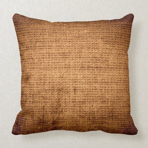 Vintage Burlap Linen Rustic Jute #2 Throw Pillow Zazzle