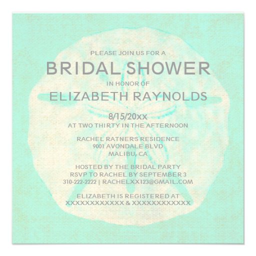 Vintage Burlap Sand Dollar Bridal Shower Invites