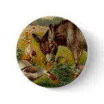 Vintage Burro With Geese Pinback Button