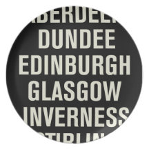 Vintage Bus Scrolls / Scotland Edition Party Plate